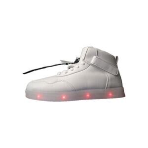 Led Shoes For Kids Usb Charging Light Up Sneakers Glowing Shoe Size 7 white